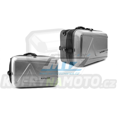 Kufry boční Semi-Rigid SideCases S-Line X-PLOR - 25+25litrů - stříbrné