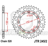 Řetězová rozeta JT JTR 245/2-42 42 zubů, 520 - akce