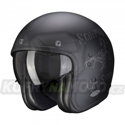 Moto přilba SCORPION BELFAST PIQUE matná černo/stříbrná