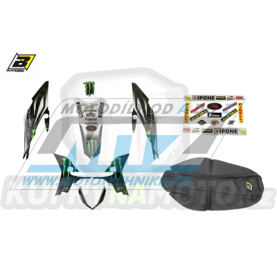Polepy s potahem sedla (sada polepů a potah sedla Graphics) - Yamaha YZF250 / 10-13 - typ polepů Replica Yamaha Monster