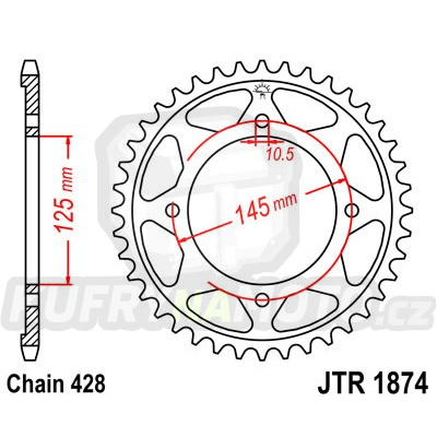 Řetězová rozeta JT JTR 1874-56 56 zubů, 428