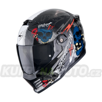 Moto přilba SCORPION COVERT FX SKULLZ černo/šedo/červená