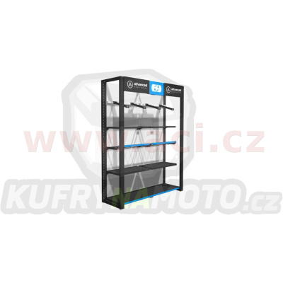 prezentační stěna na oblečení Premium Advanced pro zavěšení bund a kalhot, 2 moduly, OXFORD (ŠxVxHL = 1760x2300x585 mm)