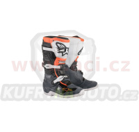 boty TECH 7 S, ALPINESTARS, dětské (černá/šedá/bílá/oranžová fluo) 2024