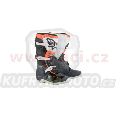 boty TECH 7 S, ALPINESTARS, dětské (černá/šedá/bílá/oranžová fluo) 2024