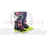 boty TECH 3S YOUTH, ALPINESTARS, dětské (černá/modrá/růžová/žlutá fluo)