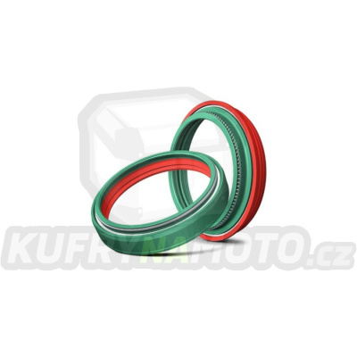 simering + prachovka do př. vidlice (43 x 54 x 9 mm, Showa 43 mm, DC), SKF (zeleno-čerevené