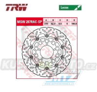 Kotouč brzdový plovoucí TRW MSW287RAC-SP (310/82,7/5D) - zubatý design - Triumph Daytona675 / 13-16