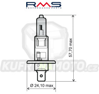 Žárovka RMS 246510030 12V 55W, H1 modrá