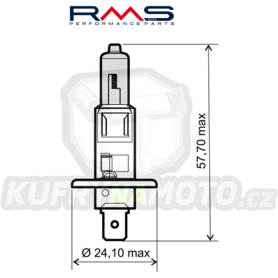 Žárovka RMS 246510030 12V 55W, H1 modrá