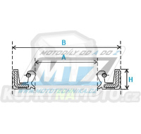 Gufero/Simerink motoru TB - rozměry 25x35x7mm - NBR70+PTFE