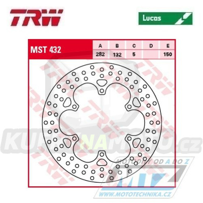 Kotouč brzdový TRW MST432 (282/132/6D) - Yamaha XTZ1200 Super Tenere / 10-17