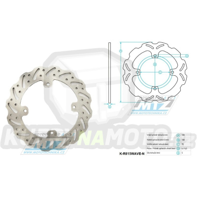 Kotouč brzdový MTZ nerezový - zubatý desing Wave - TM MX85 / 01-24