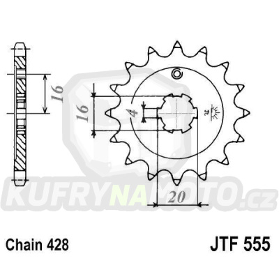 Řetězové kolečko JT JTF 555-14 14 zubů, 428