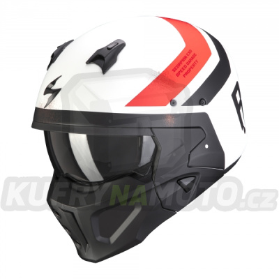 Moto přilba SCORPION COVERT-X T-TRUST matná bílo/červená