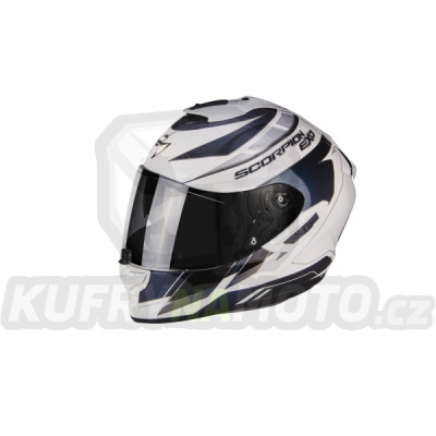Moto přilba SCORPION EXO-1400 AIR CUP perleťově bílo/modrý chameleon