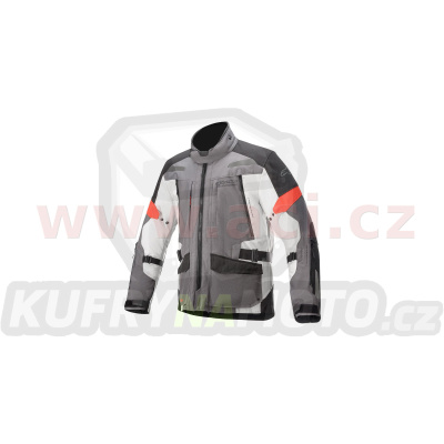 bunda VALPARAISO 3 DRYSTAR, ALPINESTARS (tmavá šedá/světlá šedá/červená)