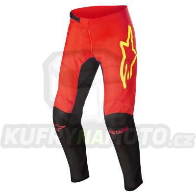 kalhoty FLUID TRIPPLE, ALPINESTARS (černá/červená fluo/žlutá fluo)