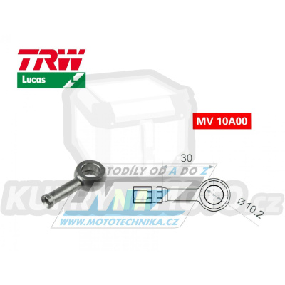 Koncovka brzdové hadice TRW VarioFlex MV10A00 (banjo 10mm přímé) - barva titan