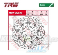 Kotouč brzdový plovoucí TRW MSW217RAC (310/64/5D) - zubatý design - Suzuki GSXR750 / 88-95 + GSXR1100 / 89-97