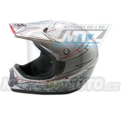 Přilba FOX Tracer Pro Skull - stříbrná (velikost M)