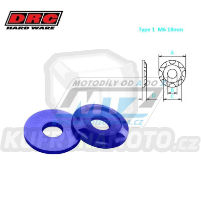 Podložka Alu ¤6 - DRC Aluminum Spacer Type01 (M6 18mm) - DRC D58-57-111 - modrá