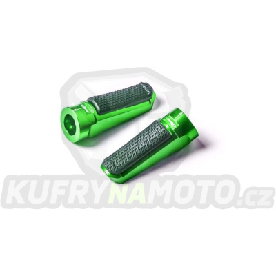 Stupačky bez adaptérů PUIG SPORT 7318V zelená s gumou