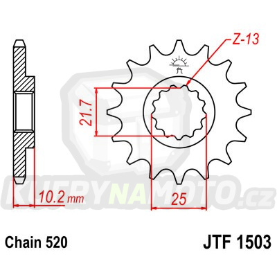 Řetězové kolečko JT JTF 1503-12 12 zubů, 520