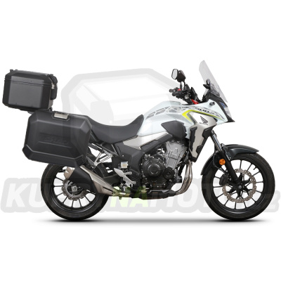 Kompletní sada černých hliníkových kufrů SHAD TERRA BLACK , 48L topcase 36L/36L boční kufry, včetně montážní sady a plotny SHAD HONDA CB 500 X