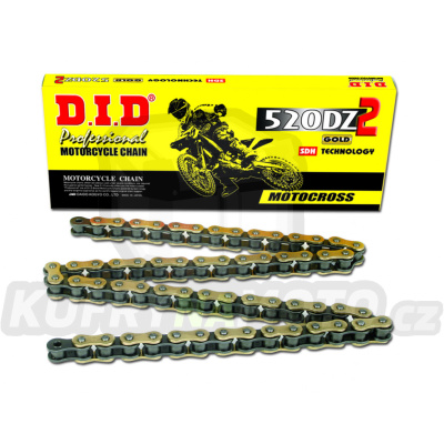 Motokrosový závodní řetěz D.I.D Chain 520DZ2 SDH 112 L Zlatá/Černá