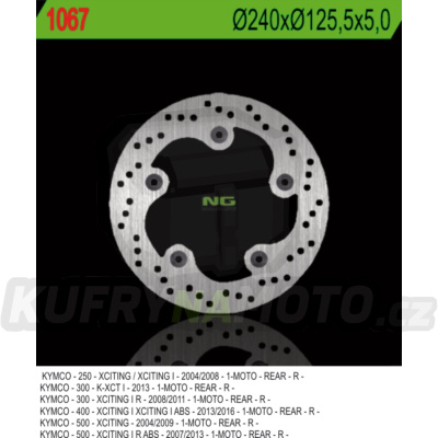 Brzdový kotouč moto NG 1067