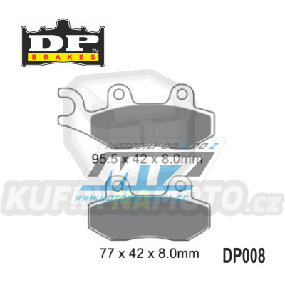 Destičky brzdové DP008 - DP Brakes směs Premium OEM Sinter