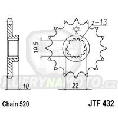 Řetězové kolečko JT JTF 432-12 12 zubů, 520
