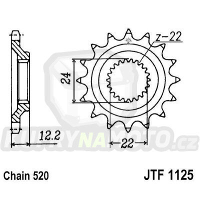 Řetězové kolečko JT JTF 1125-16 16 zubů, 520