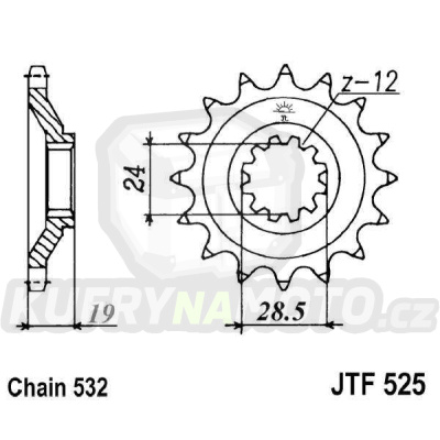 Řetězové kolečko JT JTF 525-17 17 zubů, 532