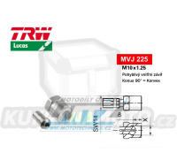 Koncovka brzdové hadice TRW VarioFlex MVJ225 (šroubení vnitřní závit M10x1,25 pohyblivé) - barva Alu stříbrná