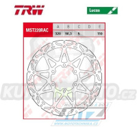 Kotouč brzdový TRW MST220 (320/90/6D) - zubatý design - KTM Duke390 / 17-20 + RC390 / 18-20