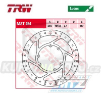 Kotouč brzdový TRW MST454 (256/101,3/6D) - Honda CRF250L / 13-20 + CRF250Rally / 17-20 + AJP