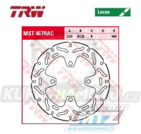 Kotouč brzdový TRW MST467 (220/81,8/4D) - Triumph Daytona675 / 13-16+Daytona675R / 13-16 + StreetTriple675 / 13-17+StreetTriple675R / 13-17 + StreetTriple765R / 17-19 + SpeedTwin1200 / 19