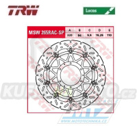 Kotouč brzdový plovoucí TRW MSW265RAC (320/95/6D) - zubatý design - Honda CBR1000RR Fireblade / 08-16