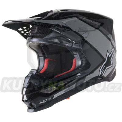 přilba SUPERTECH S-M10 CARBON META2, ALPINESTARS (černá/šedá lesklá) 2023