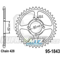 Rozeta ocelová (převodník) 1843-49zubů MTZ - Yamaha TTR125 / 02-04 + TT-R125 E / 05-10 + TT R125 L / 02-22