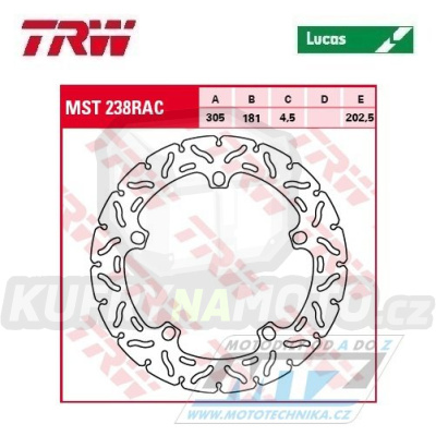Kotouč brzdový TRW MST238RAC (305/181/5D) - zubatý design - BMW R1100S / 98-00+R1200GS / 04-18+R1200GS Adventure / 06-18