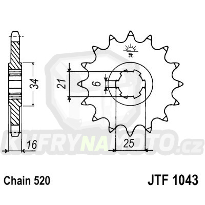 Řetězové kolečko JT JTF 1043-14 14 zubů, 520