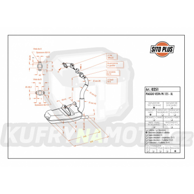 Výfuk Leo Vince Vespa PK 125/125 XL všechny r.v. SITOPLUS LVKN969-0251