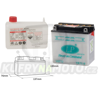 LANDPORT baterie YB7L-B 12V 8AH 137X76X134 (s elektrolytem)