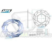 Kotouč brzdový MTZ nerezový - zubatý desing Wave - Gas-Gas EC250+EC300 / 97-20 + EC125+EC200+MC125+MC250 + ECF250+ECF300+ECF450