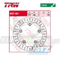 Kotouč brzdový TRW MST464 (276/136/5D) - BMW R1200GS / 14-18 + R1200GS Adventure + R1200R / 14-18 + R1200RS / 14-18 + R1200RT / 14-18 + R1250GS / 19 + R1250R + R1250RT