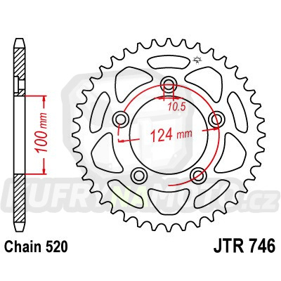 Řetězová rozeta JT JTR 746-44 44 zubů, 520