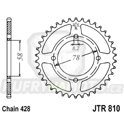 Řetězová rozeta JT JTR 810-42 42 zubů, 428